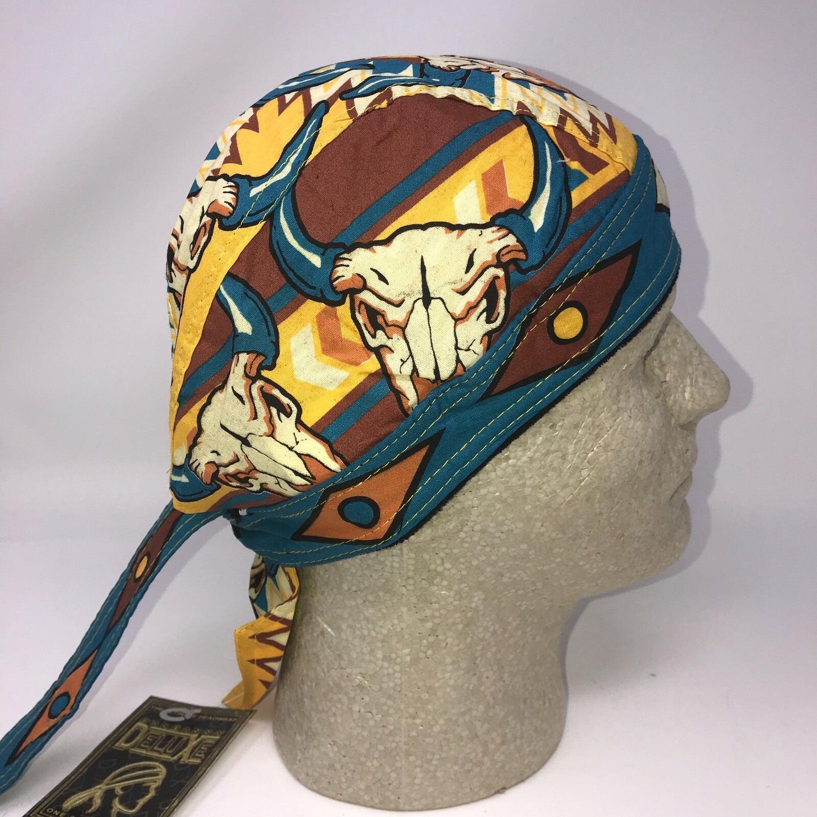 Longhorn Southwest Doo Rag Headwrap Skull Cap Biker Durag Sweatband Capsmith
