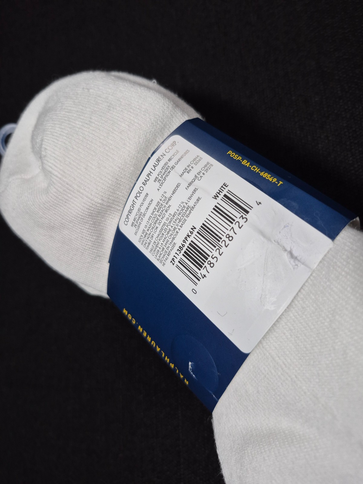 Polo Ralph Lauren Mens Quarter Cut Classic Sports Casual- Socks 6 pair SZ 6-12