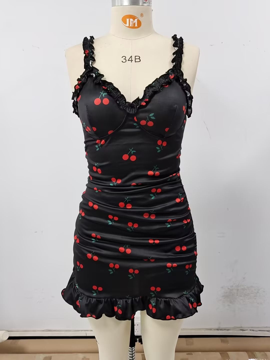 Women Spaghetti Strap Bodycon Camisole Sexy Party ClubWear Cami Deep V Dress US