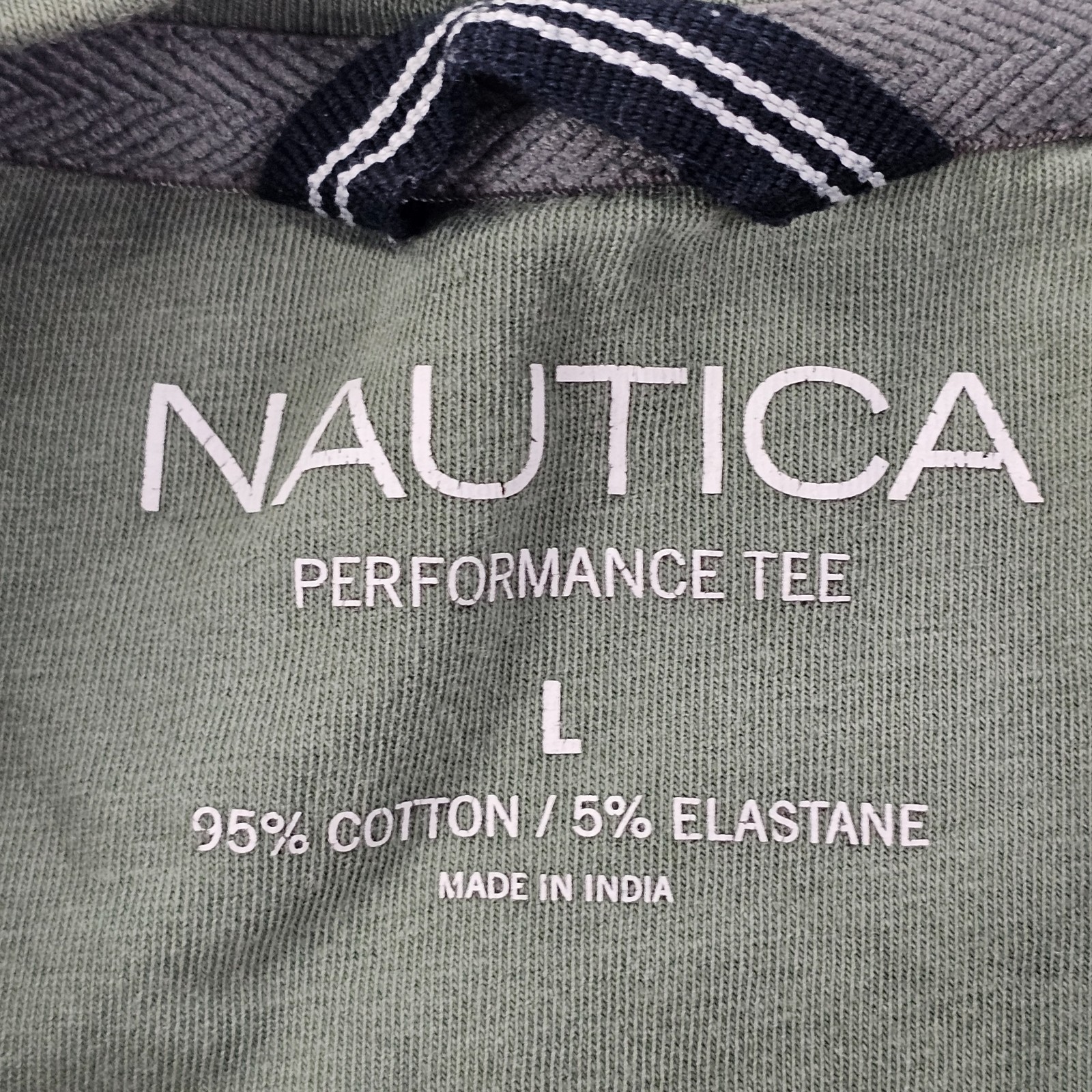 Nautica Green Short Sleeve Cotton Blend Performance T-SHirt Men’s L
