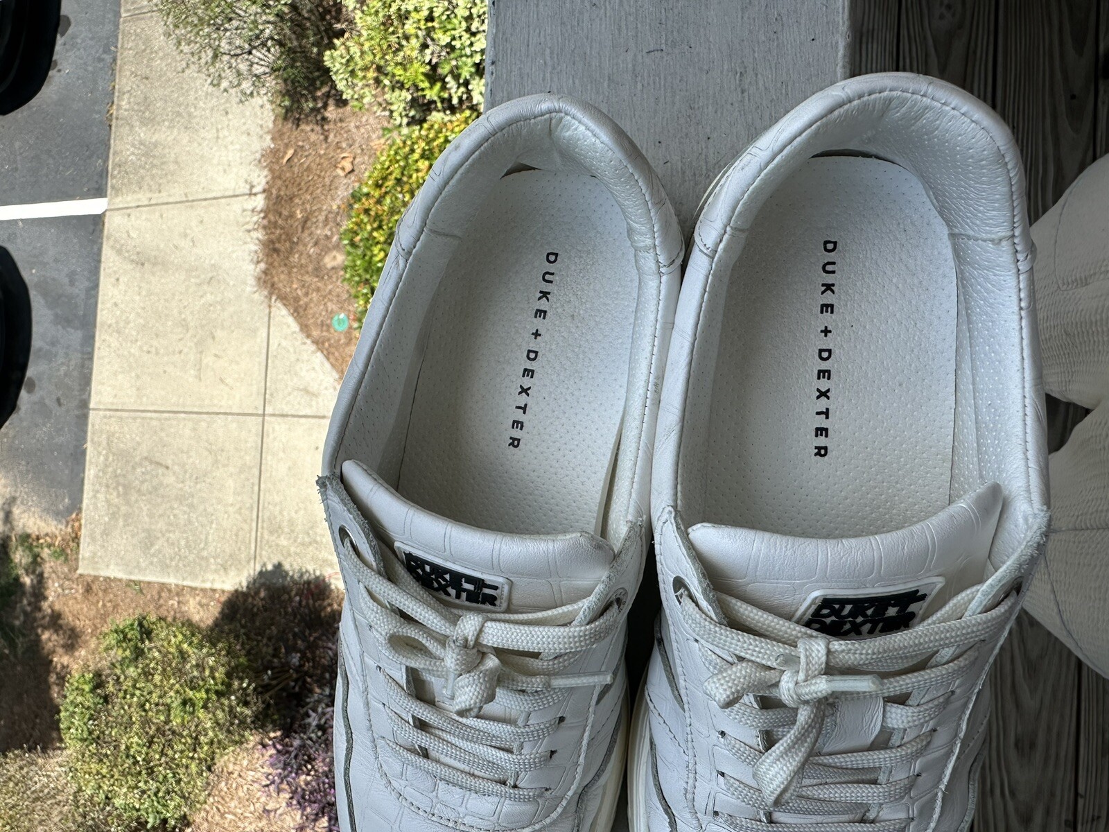 *RARE* Men Duke And Dexter Sneaker Retail $280- White Crocodile – (discontinued)