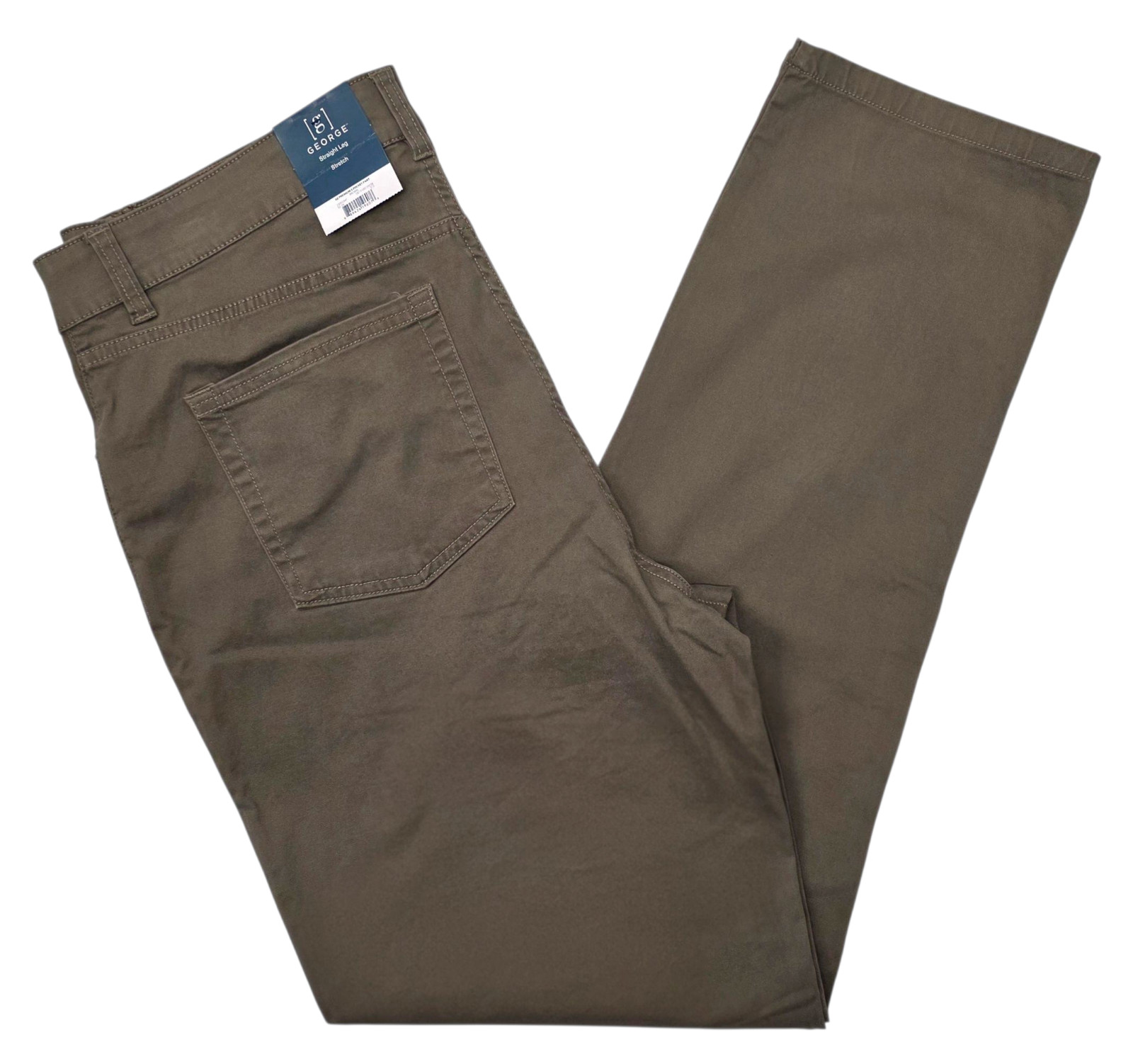 George #11900 NEW Men’s Brown Stretch Premium 5 Pocket Straight Leg Pants