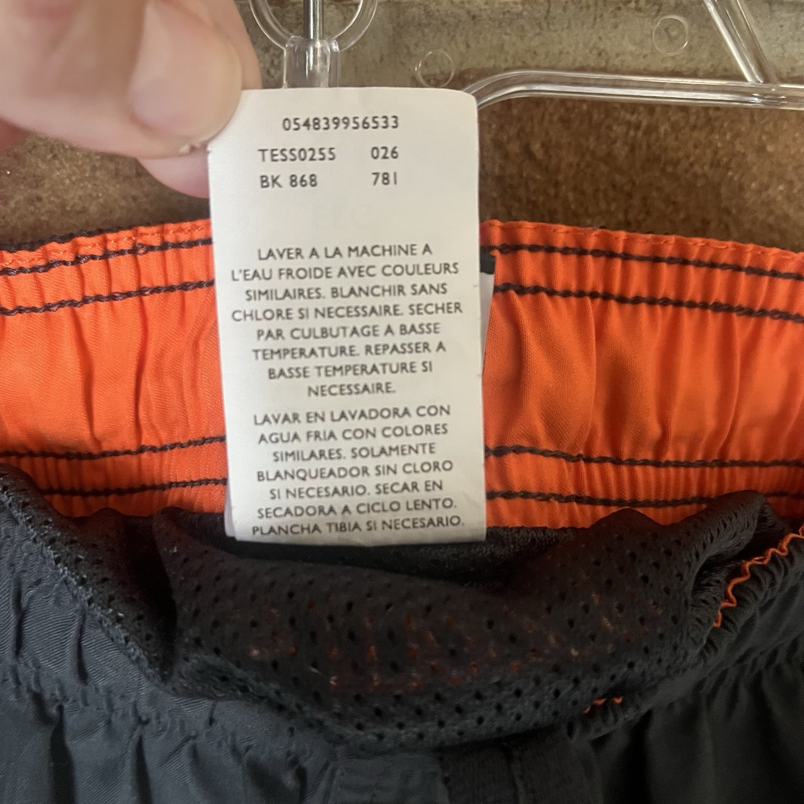 Nike Men XXL Core Volley 9″ Cargo Swim Trunks Mesh Liner Charcoal Grey Orange