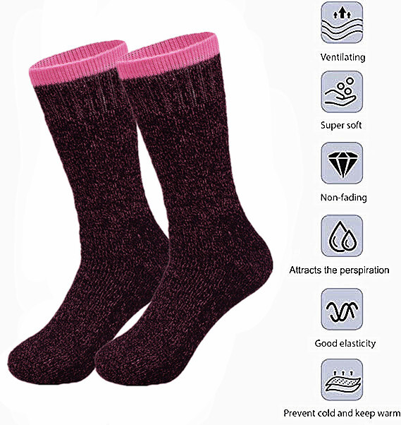 3-12 Pairs Womens Winter Thermal Heavy Duty Heated Sox Insulated Warm Socks 9-11