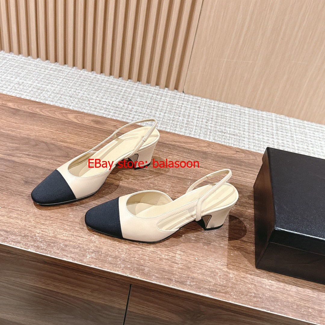 half-Baotou strap sandals high-heeled Mary Jane color matching thick heel sandal