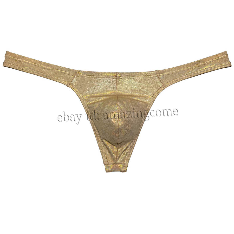 Men Gloss Bikini Thong Underwear Classics T-back Elastic Bulge Pouch Underpants