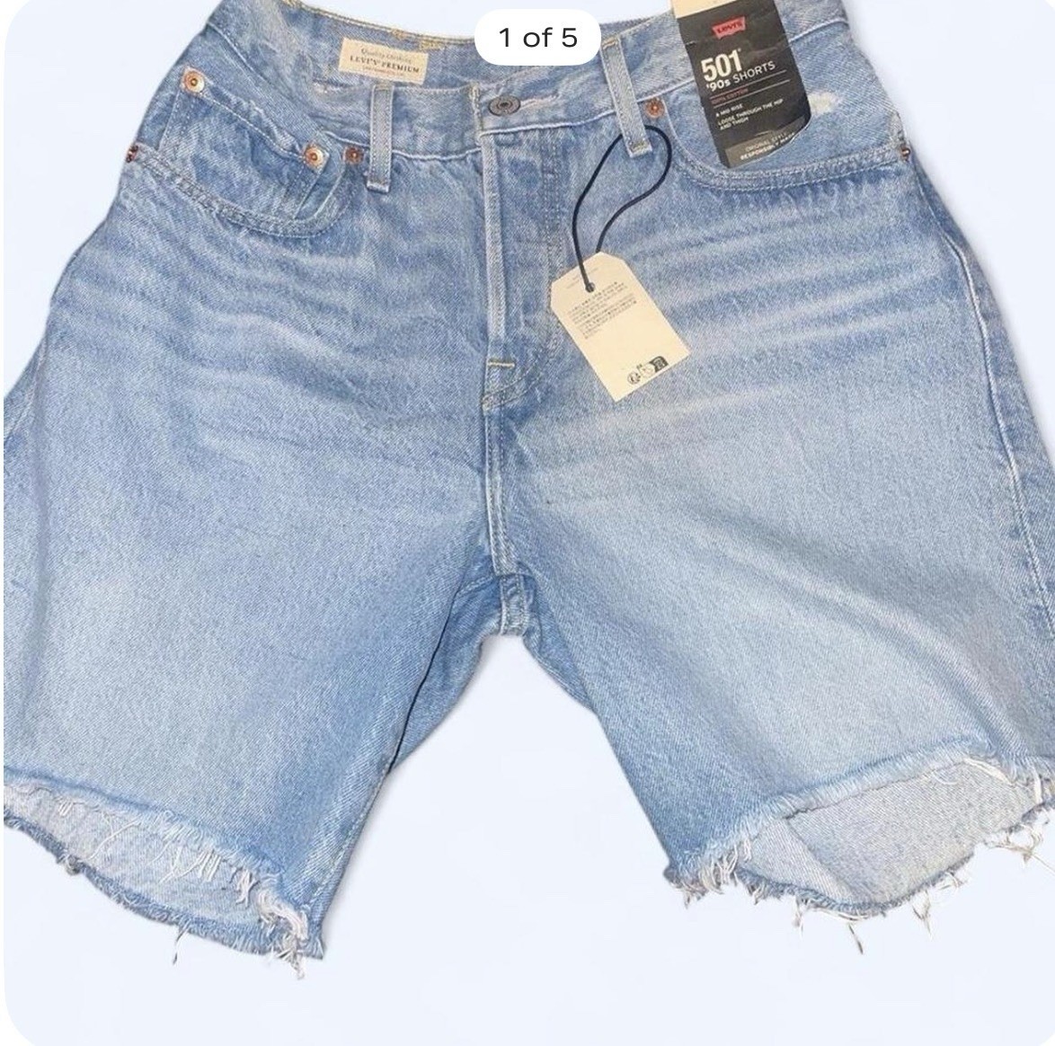 Levi’s 501 Men’s Light Wash Blue Denim Cut-Off Shorts 5-Pocket Button Fly