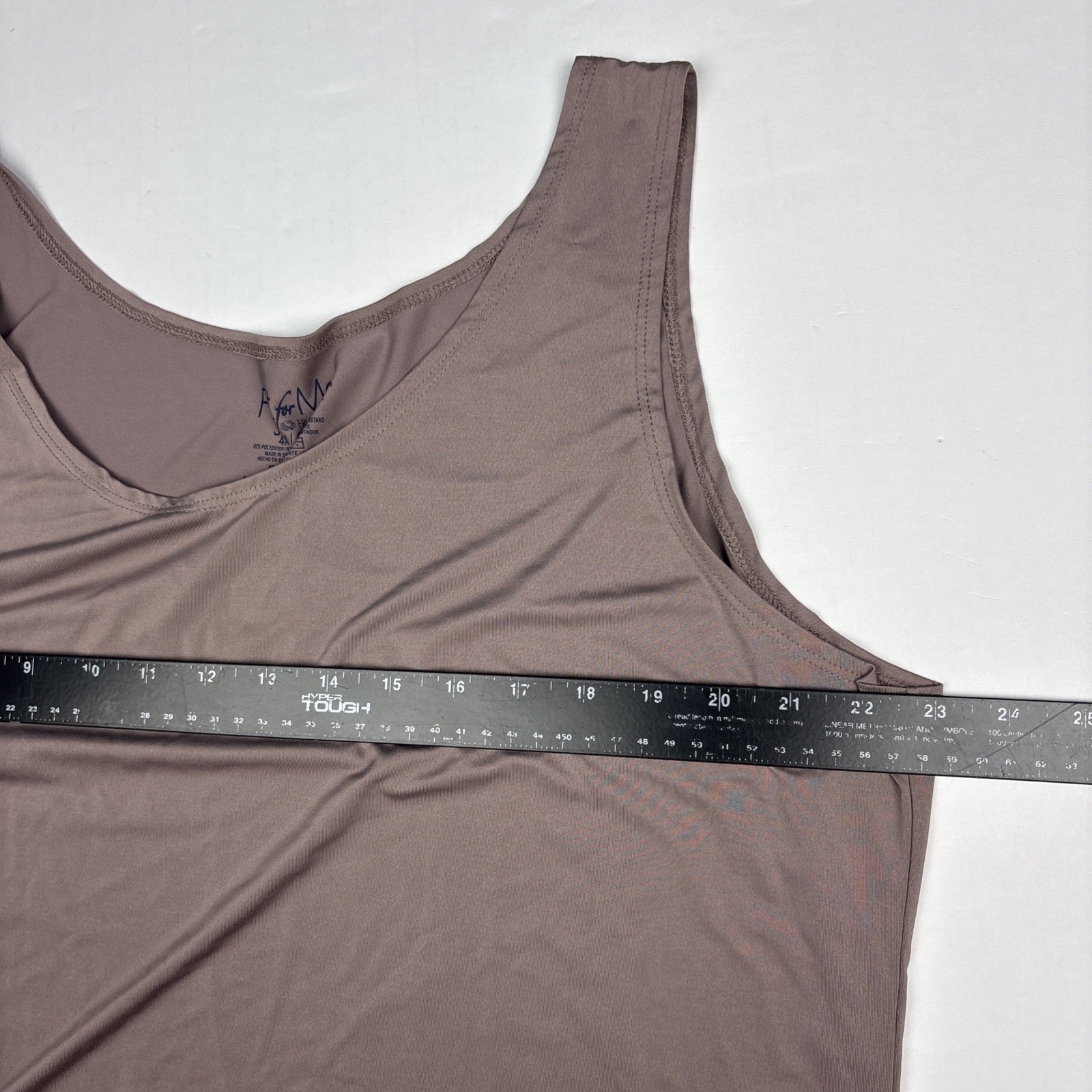 Fit for Me Fruit of the Loom Women 4x Tank Top Brown Solid Polyester Spandex