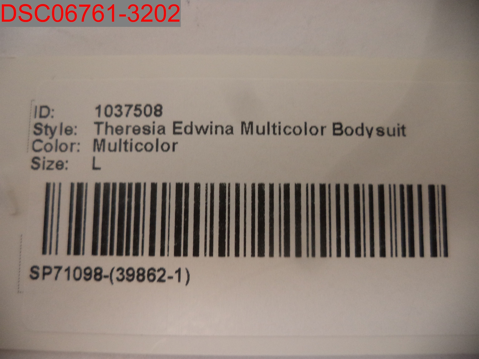 NWT – Blush Mark Women’s Theresia Edwina Multicolor Open Back Bodysuit, Size L