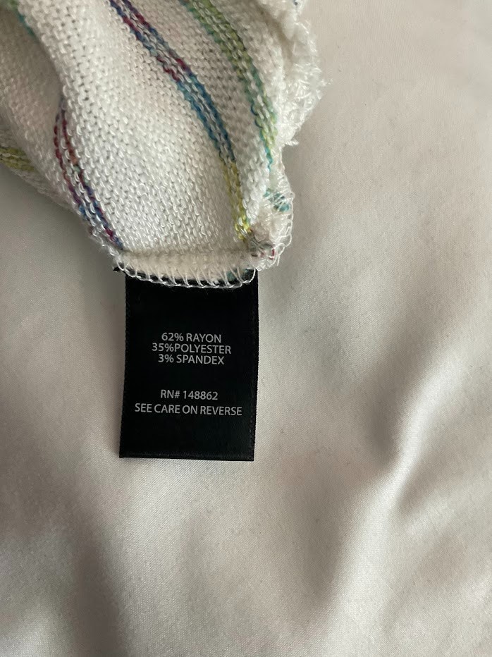 NWT Torrid Hacci Knit Top Size 00 M 10 Off Shoulder Rainbow Stripe Raglan Tee
