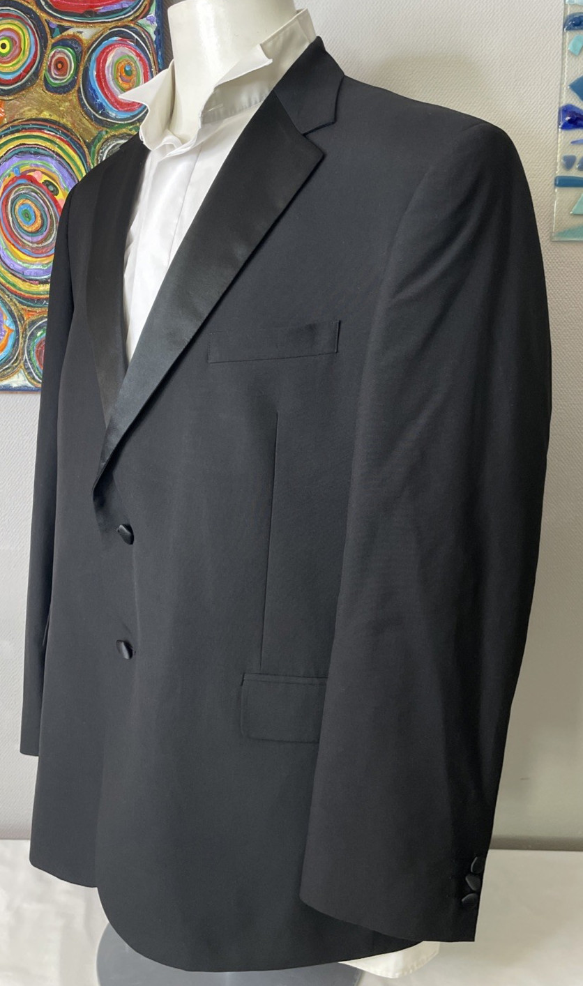 M&S MEN’S TUXEDO DINNER SUIT JACKET MACHINE WASHABLE REG FIT Size 46″ Med 117cm