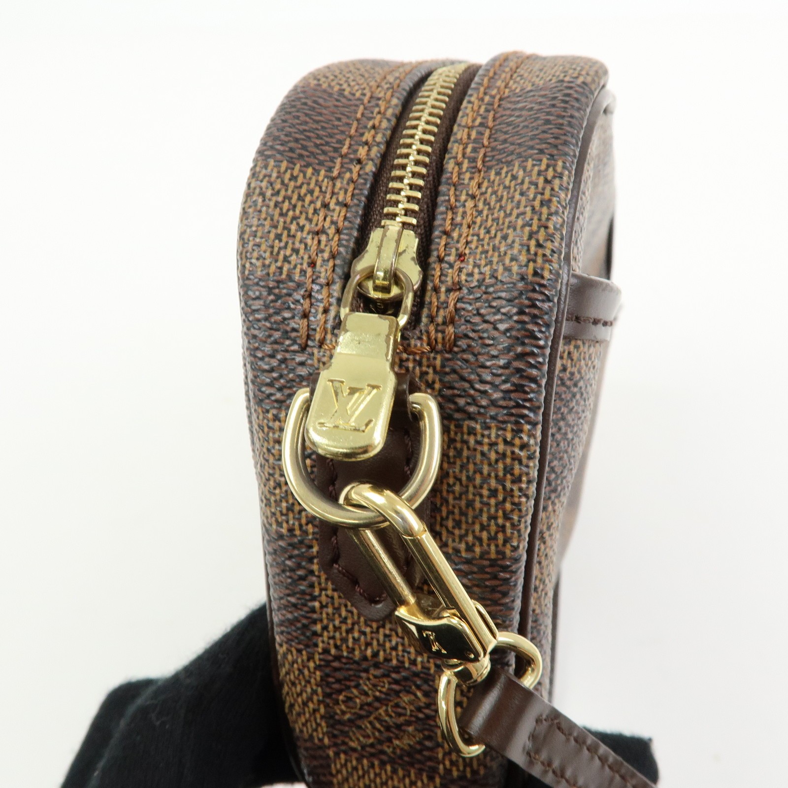 Louis Vuitton Damier Pochette Ipanema Shoulder Bag Ebene N51296 Auth Used F/S