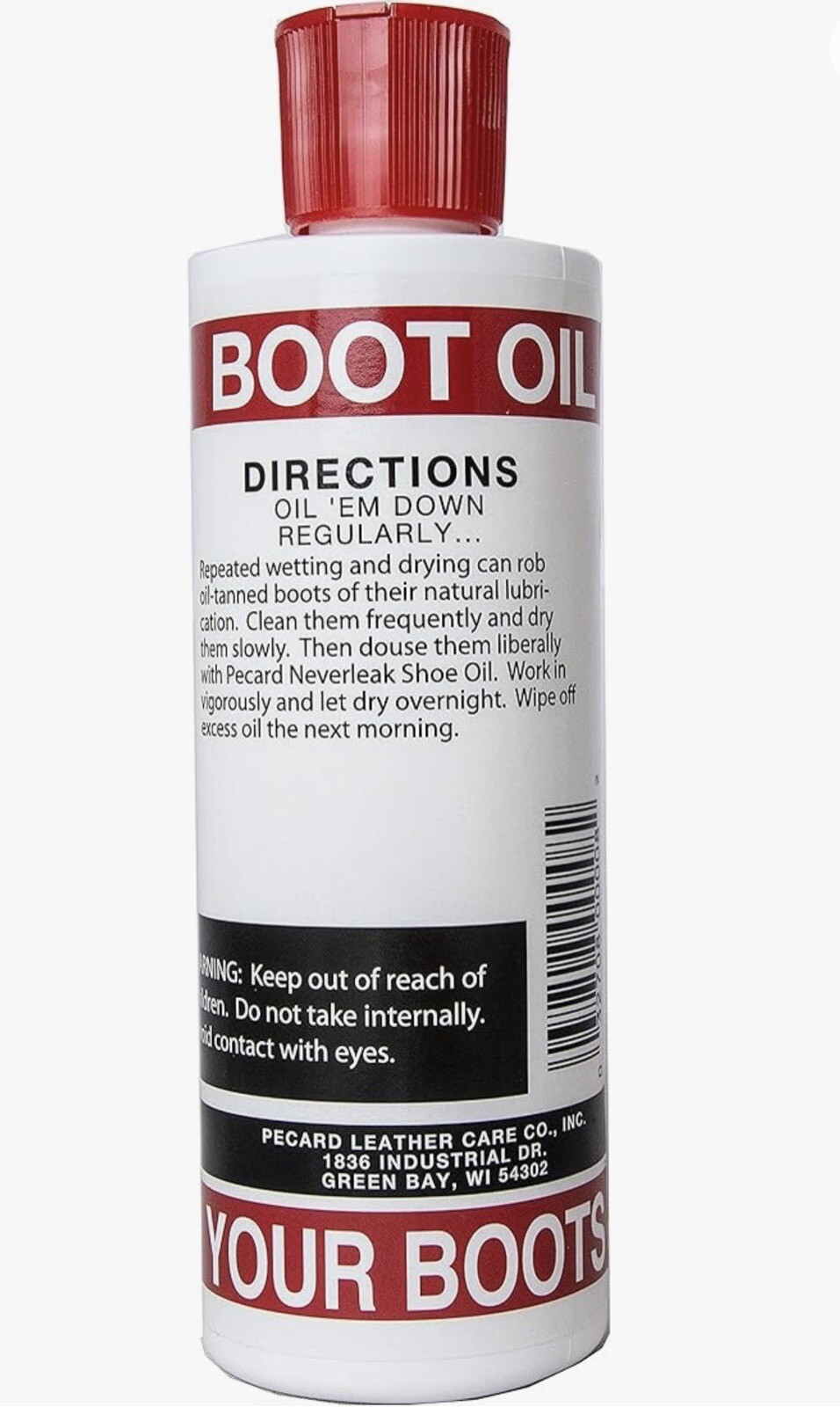 Pecard Leather Boot Shoe Oil 8oz Waterproof Golf
