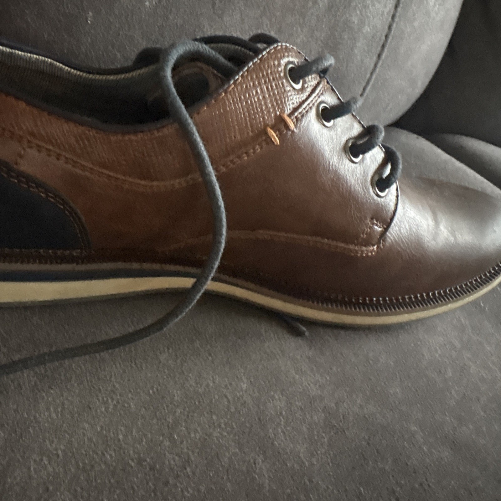 Sonoma Men’s Brown Leather Lace-Up Oxford Dress Shoes Round Toe US 9.5