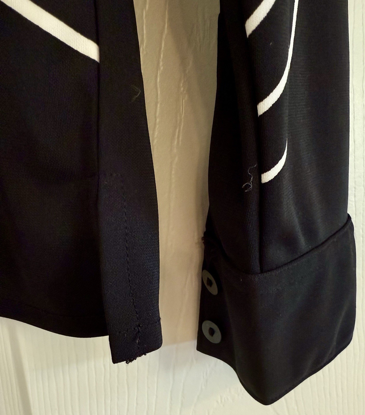 VTG Casual Corner Geometric Print Blouse Black White Long Sleeve Button Up Sz 8