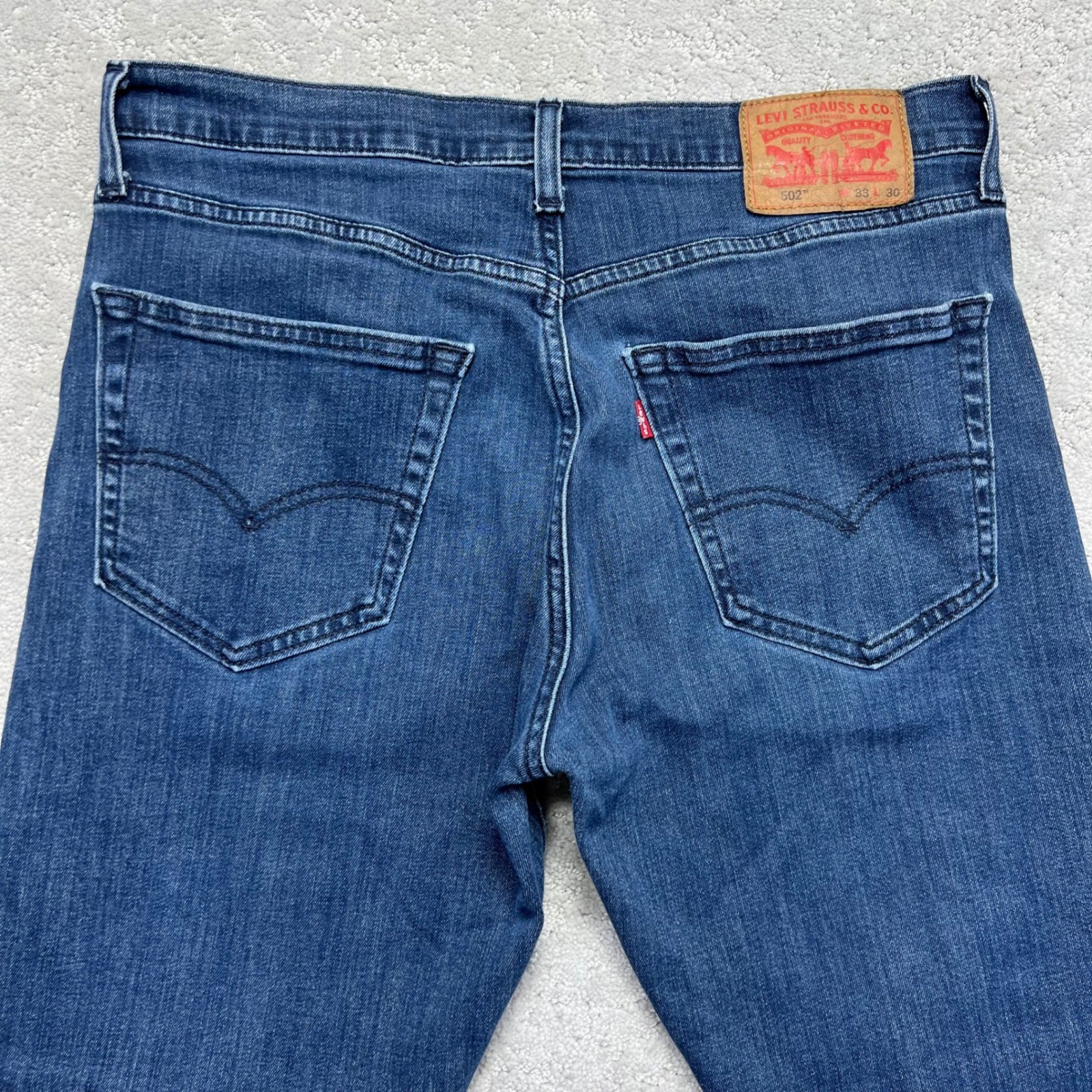 Levis 502 Jeans Mens 33×30(34×28) Regular Taper Denim Stretch All Seasons Tech