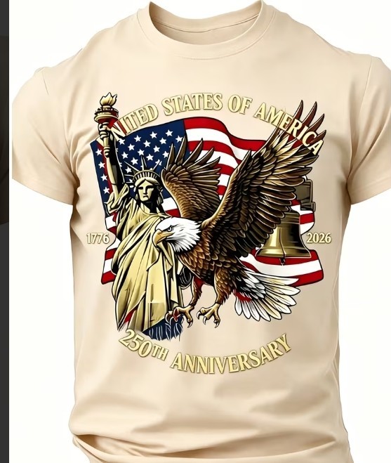 Men’s Patriotic USA 250th Anniversary T-Shirt 1776-2026 American Independence Te