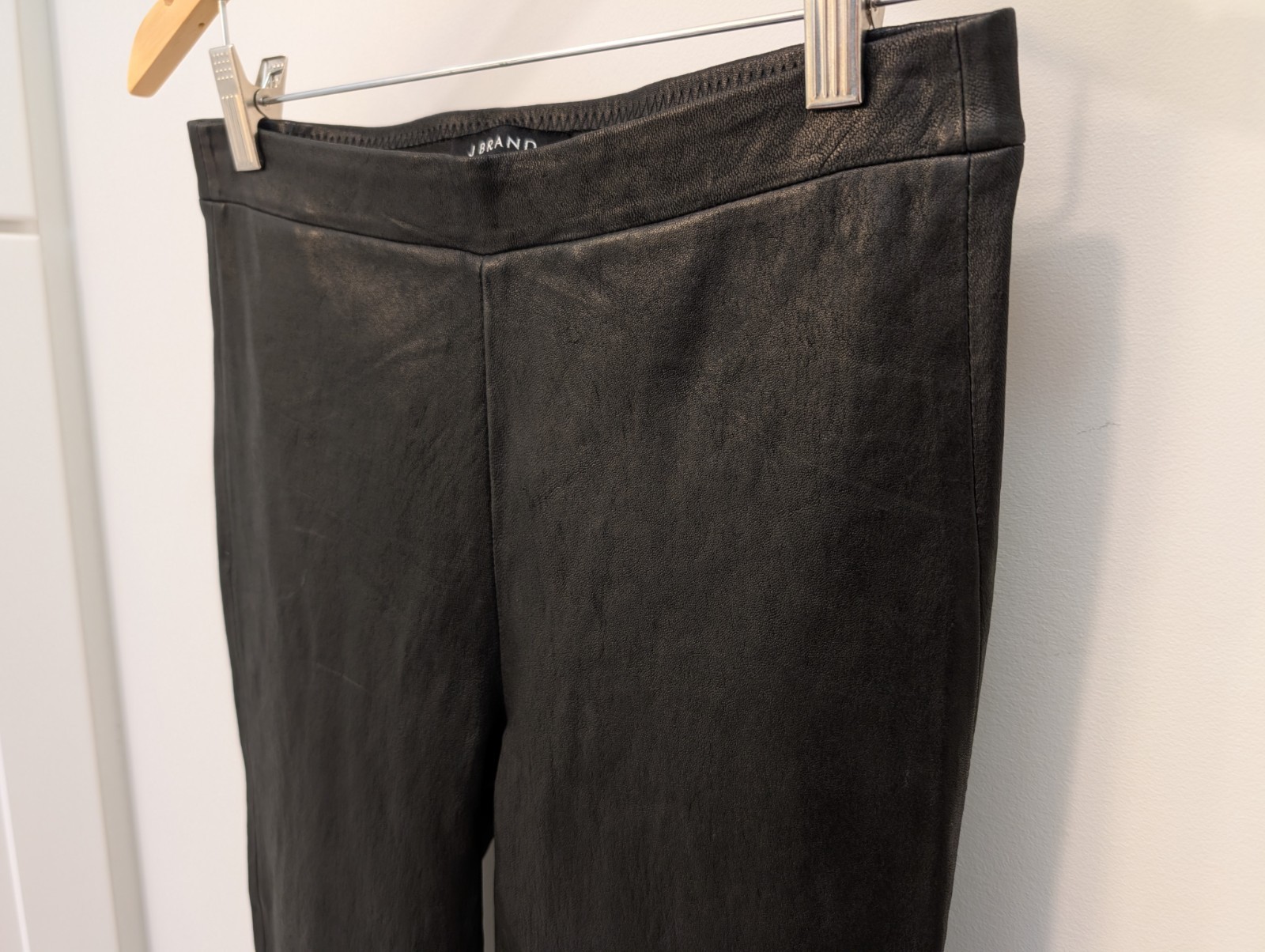 $1050 J BRAND L8007 SKINNY EDITA PULL UP LEATHER LEGGING PANTS WOMEN’S MED BLACK