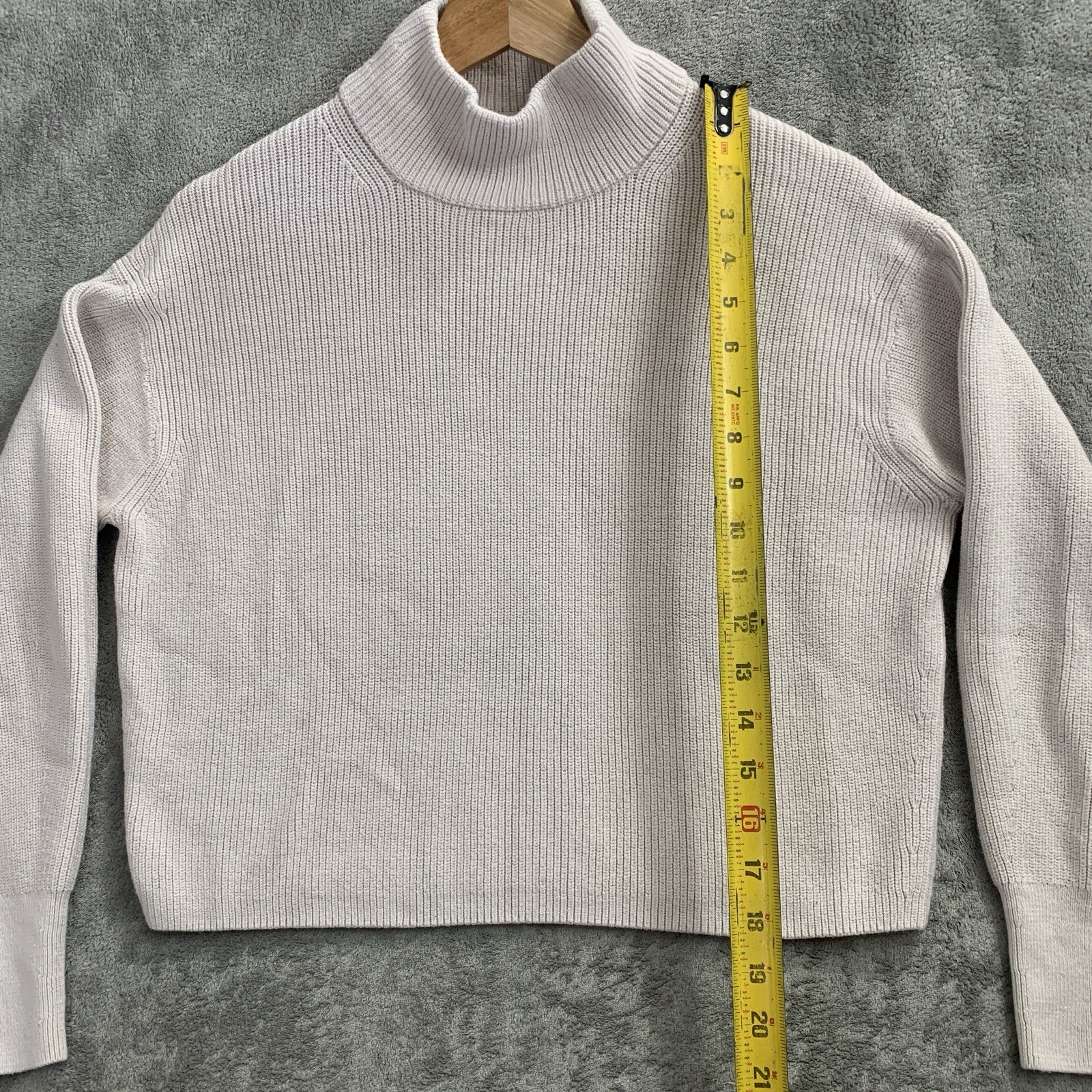 Lululemon Sweater Womens 2 Ribbed Merino Wool Blend Turtleneck Heathered Natural