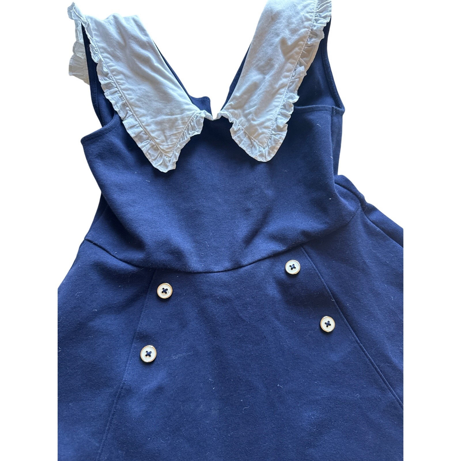 Janie and Jack Girls Navy Blue Peter Pan Collar Dress – Size 8