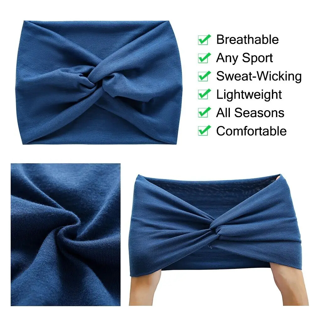 Twisted Hair Wrap Yoga Headband Stretchable Turban Hairband Fashion Solid Color
