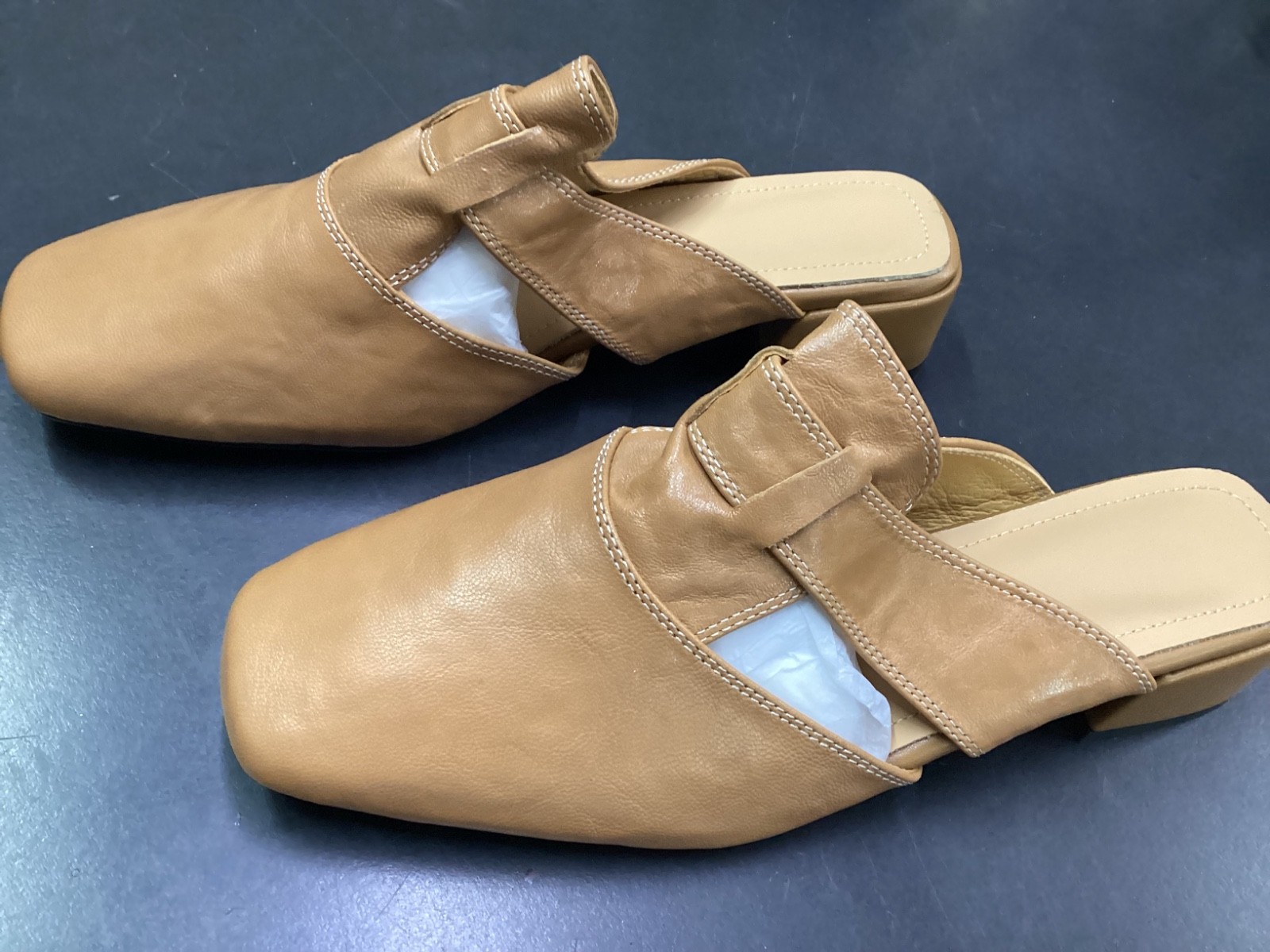Zulily Genuine Leather Women’s Closed Toe Slippers, 8 or 8.5