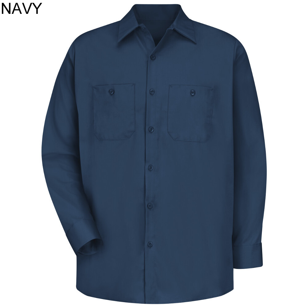Red Kap Work Shirt 100% Cotton 2 Pocket Men’s Durable Industrial Uniform