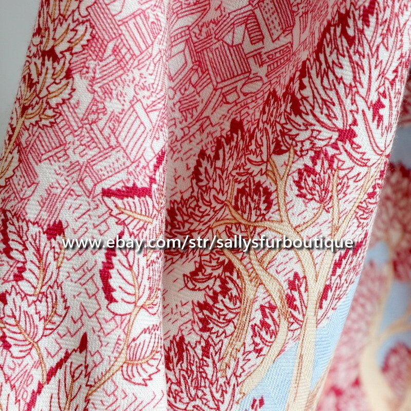 Sallys 70% Cashmere 30% Silk Wrap Scarf Nature Print Double Face Shawl 53″ Pink