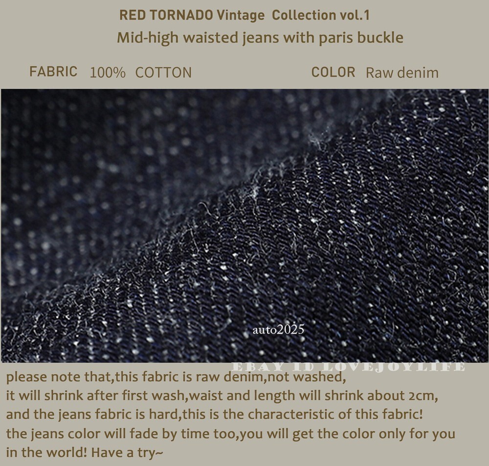 Red Tornado Vintage 16.5oz Men Jeans Shrink To Fit Denim Selvage Button Fly