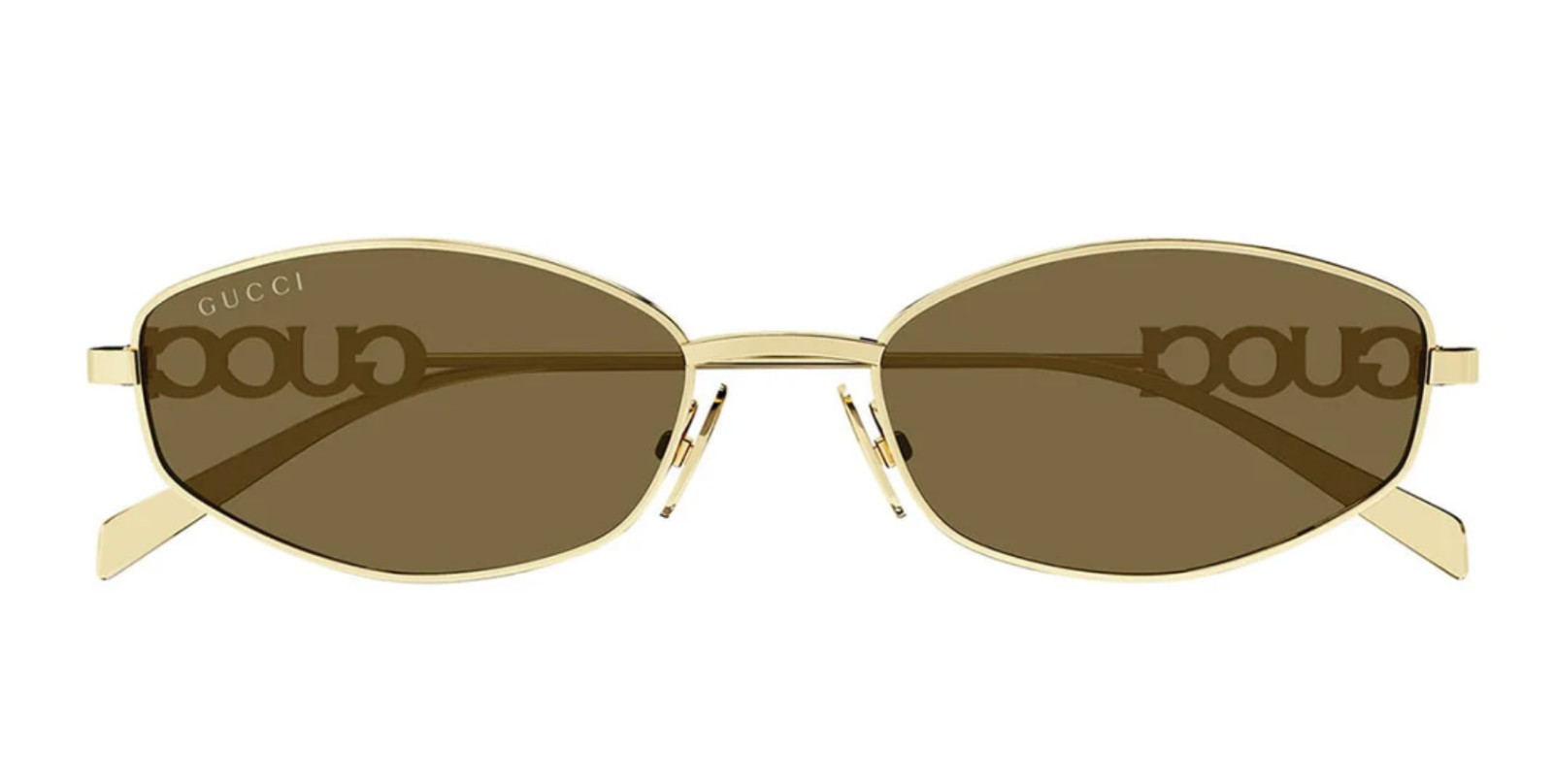 Gucci GG1802S 005 Unisex Oval Sunglasses in Gold with Brown Lens 100% UV