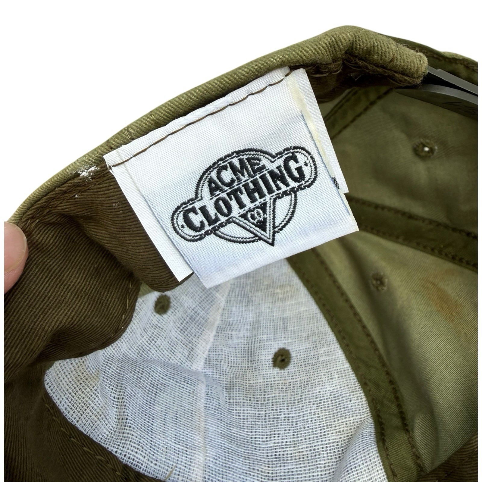 ACME Clothing Co Skunk Baseball Cap Olive Brown Adjustable Cartoon Men’s Hat
