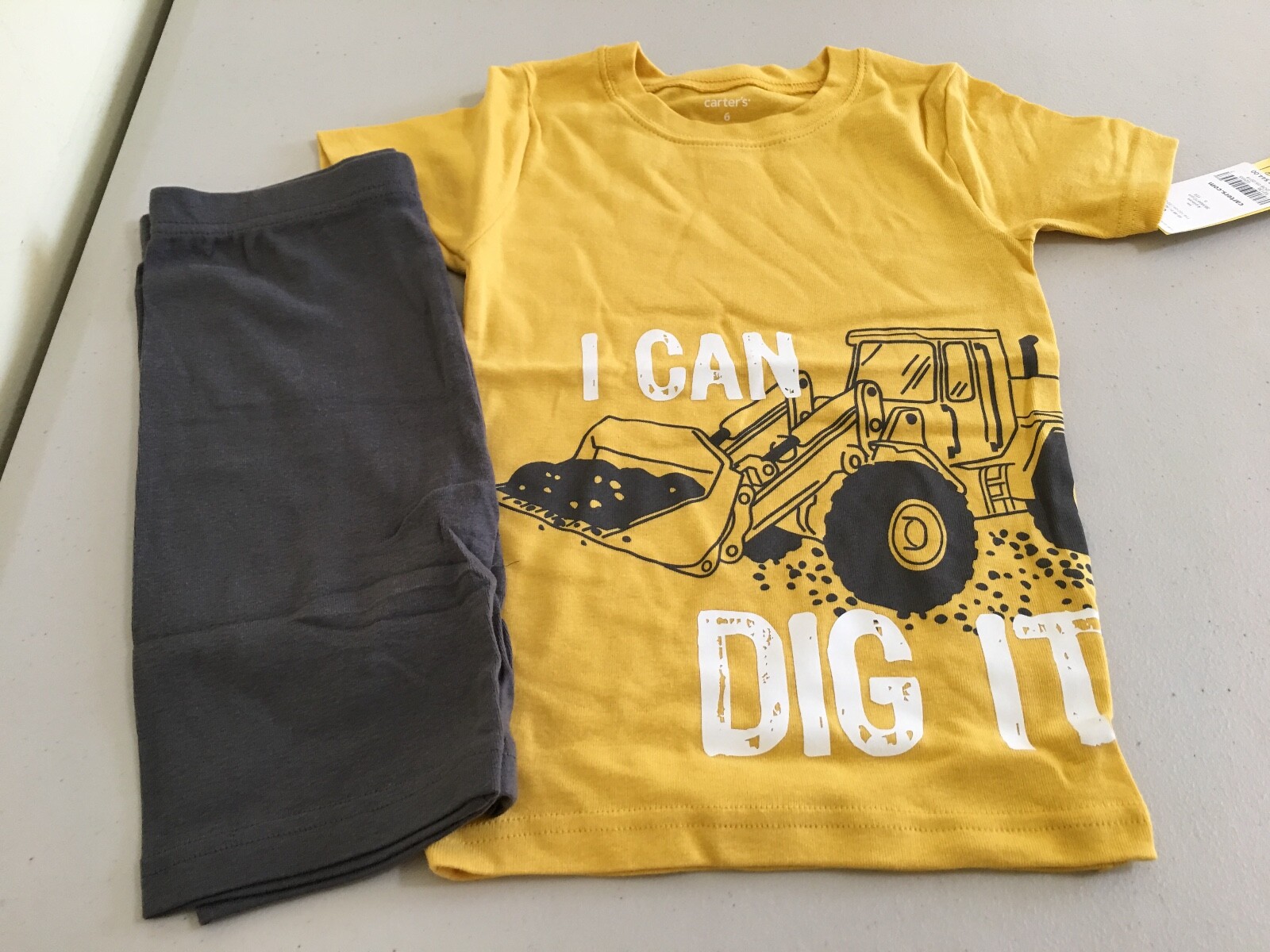 New Carter’s Boys Construction Pajama set Snug Fit Short Sleeve Shorts many size