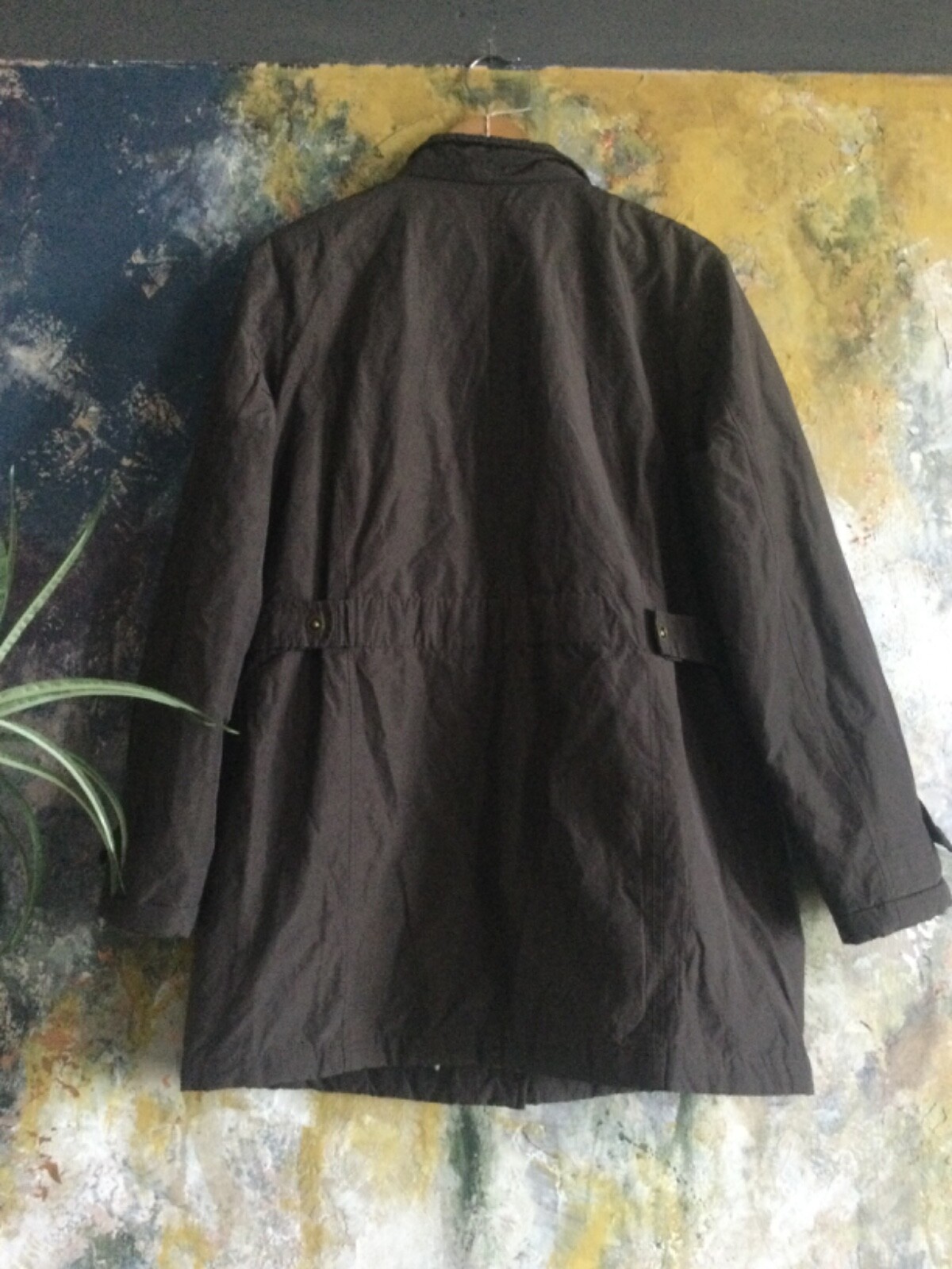 WOMEN COAT SIZE 14 BROWN QUILTED PARKER ANORAK GERMAN DESIGNER VGC WORN ON FILM!