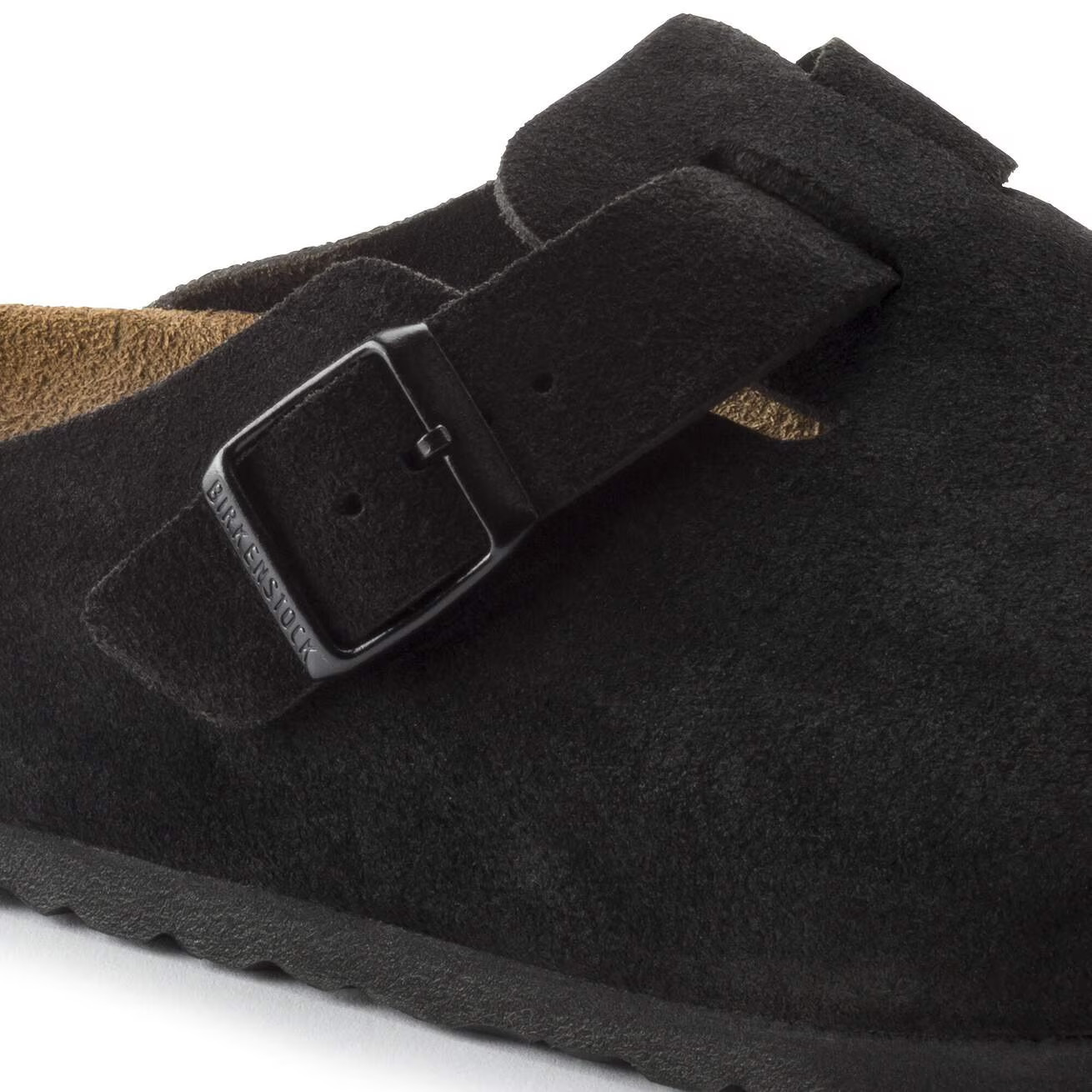 Birkenstock Boston Soft Footbed Clog Black Suede Unisex Comfort Slip-On Sandals