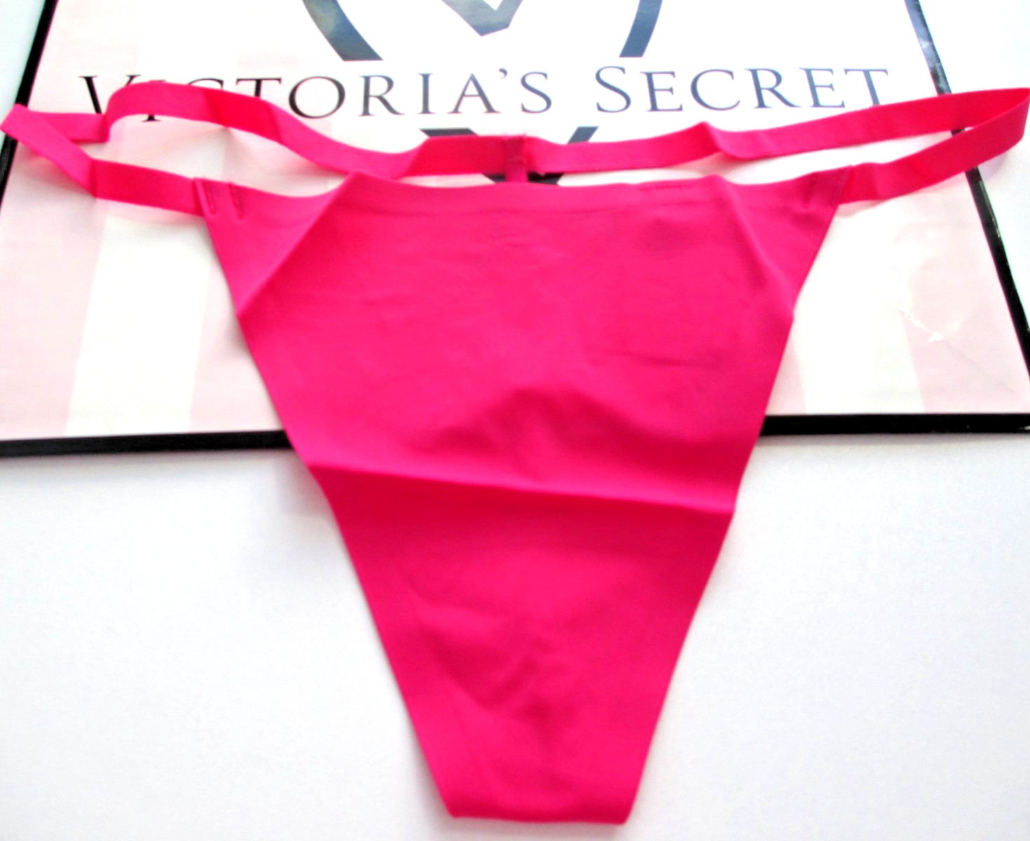 VICTORIA’S SECRET PINK No Show V-String Thong Panty M L XL Pink NWT VS