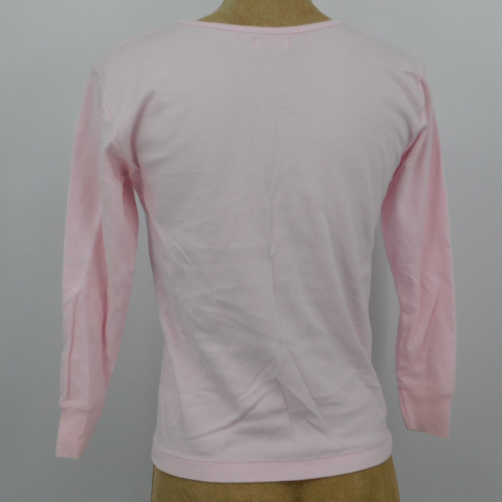 2 BYC Women Solid Pink Scoop Neck Pullover Long Sleeve Shirt Size XL Made Korea