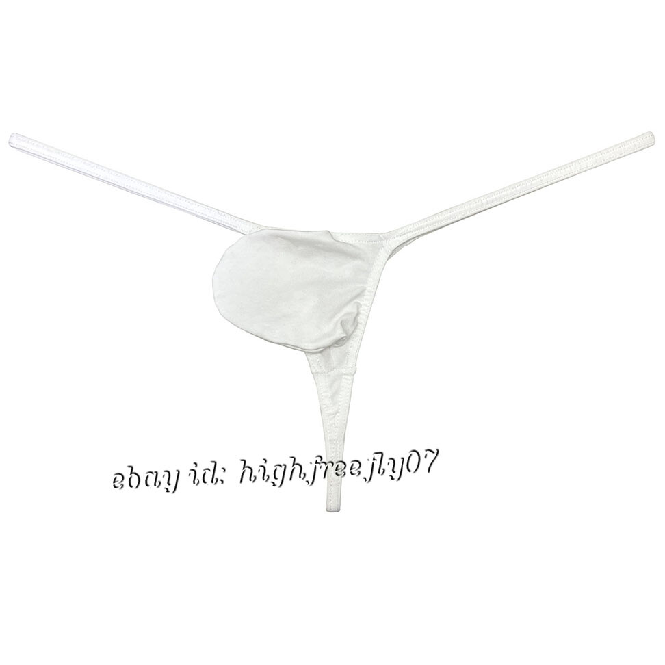 Men’s Cotton Micro Thong Contour Pouch Underwear String Bikini T-back Underpants