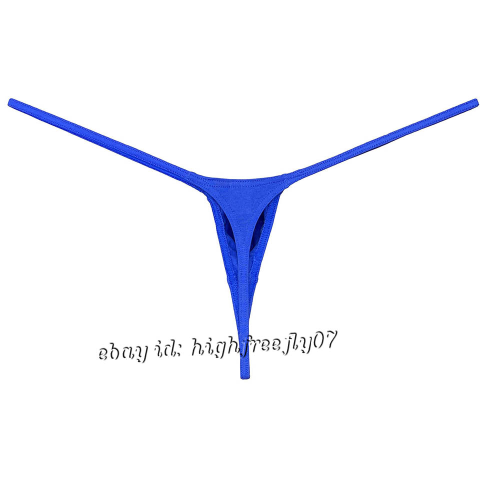 Men’s Cotton Micro Thong Contour Pouch Underwear String Bikini T-back Underpants