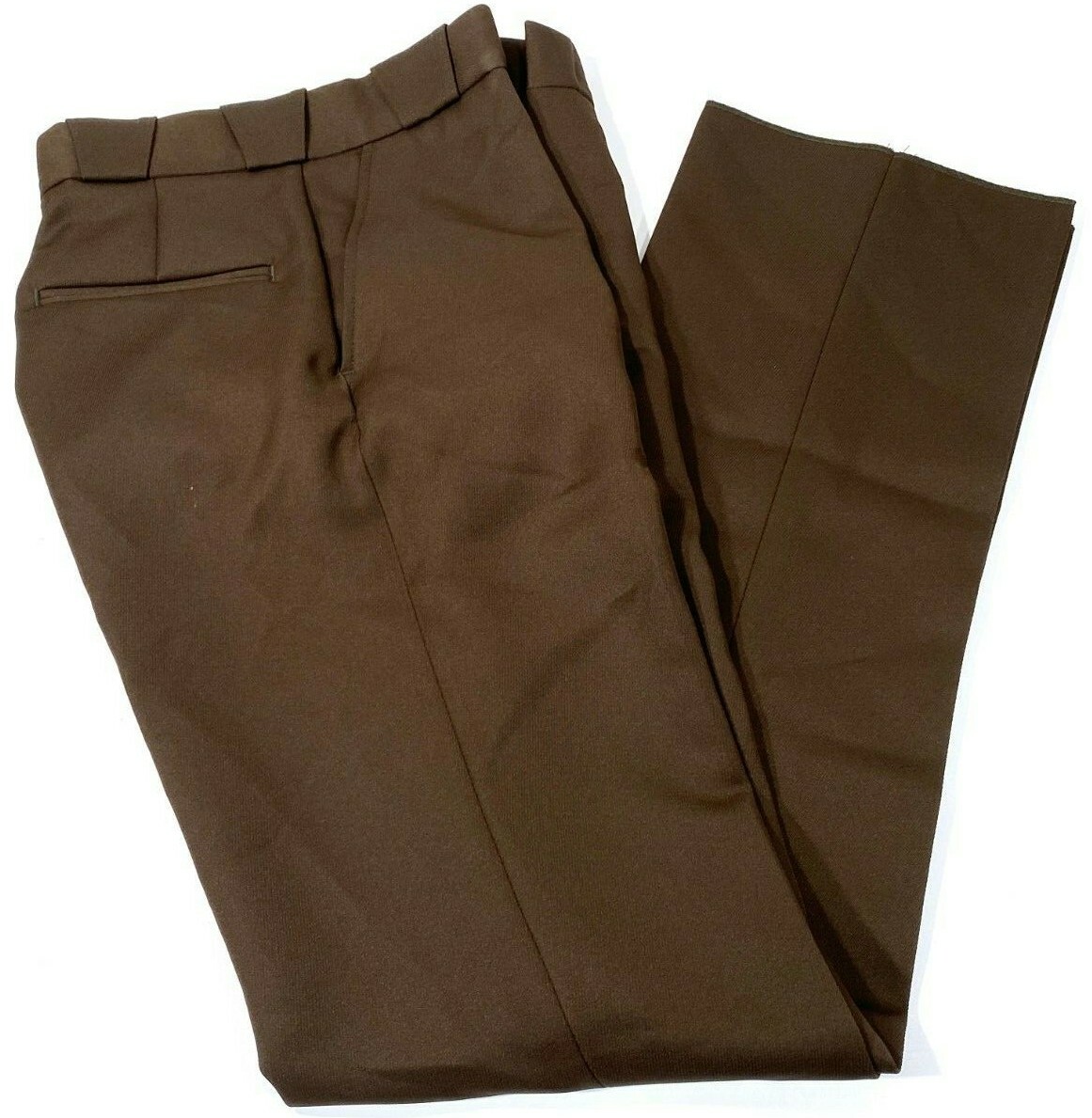 NEW 32×36 MENS FLYING CROSS 32230 COMMAND 100% POLYESTER PANTS BROWN UNHEMMED