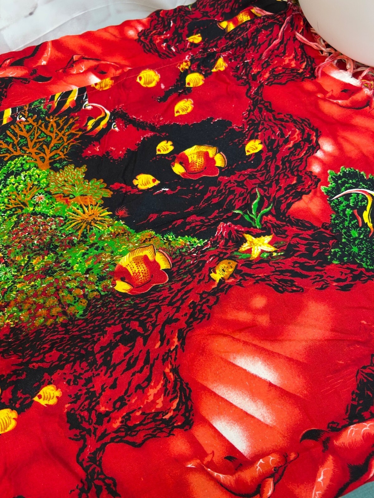 Underwater Fish Dolphin Print Sarong Wrap Beach Cover Up Red Sea Life Design New