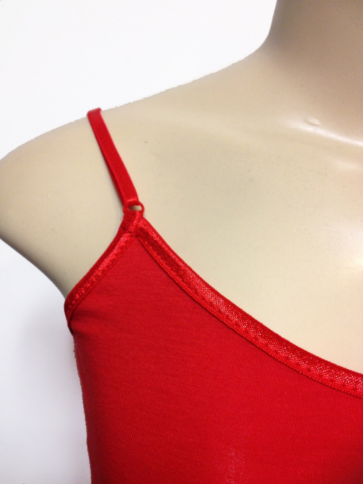 Long Tank Top Adjustable Spaghetti Bra Strap Layering Plain Cami S/M/L