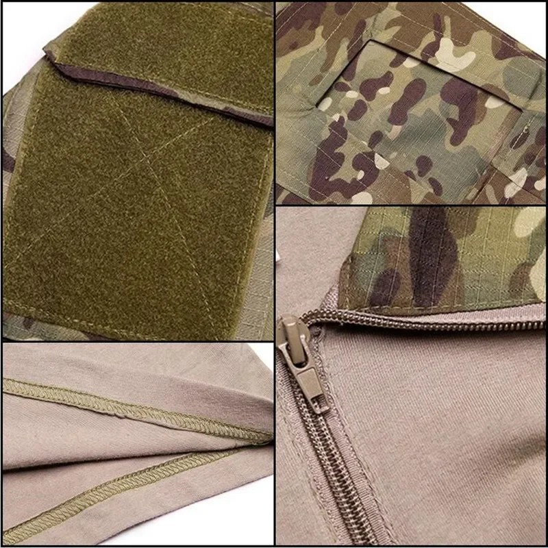 Tactical Combat Shirt Men Army Military Camo Long Sleeve Airsoft Hunting
