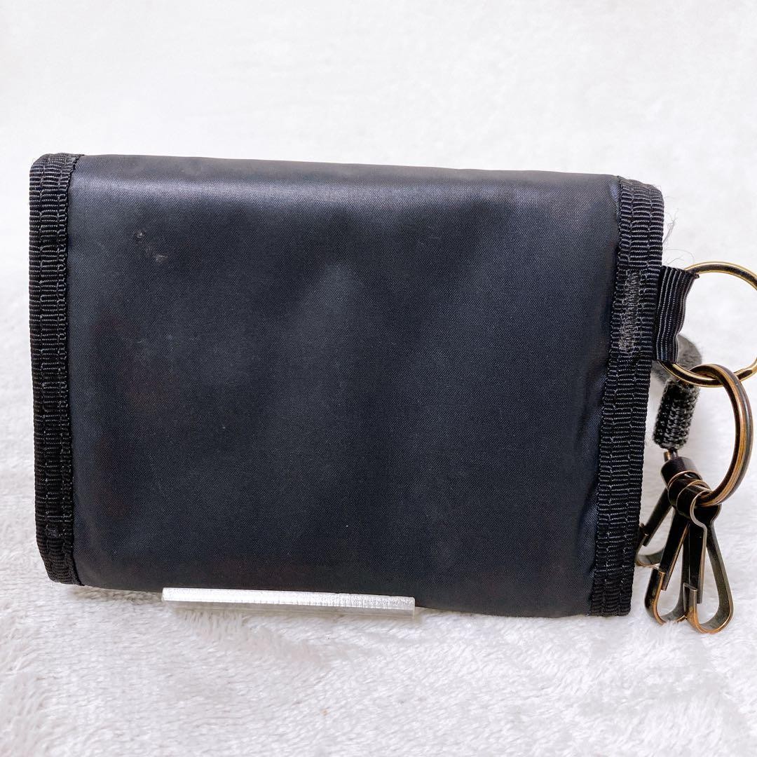 Porter Capsule Wallet Black Trifold with Keychain Used Compact Stylish