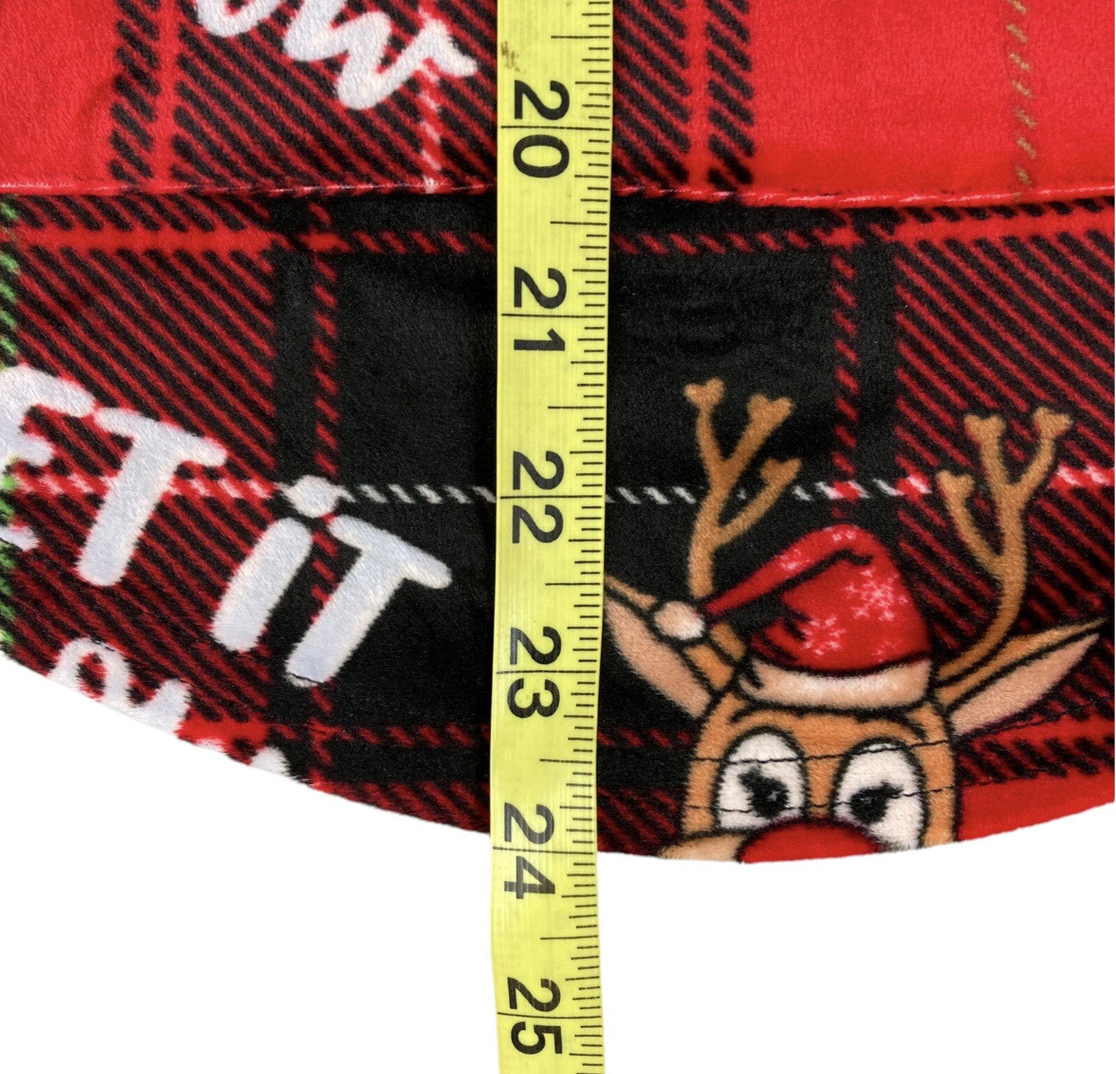 No Boundaries Jr. Girls Oh Reindeer Plush Hooded Pullover Rudolph Buffalo Plaid