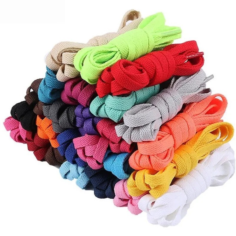1 Pair Colorful Laces Multicolor Gradient Print Flat Canvas Shoe Lace Shoes 47″
