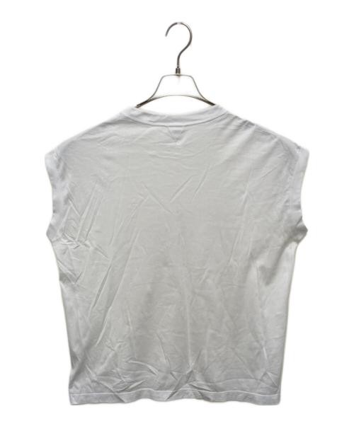 BLAMINK Cotton Embroidered Sleeveless T-Shirt, White, Women’s XS, Japan