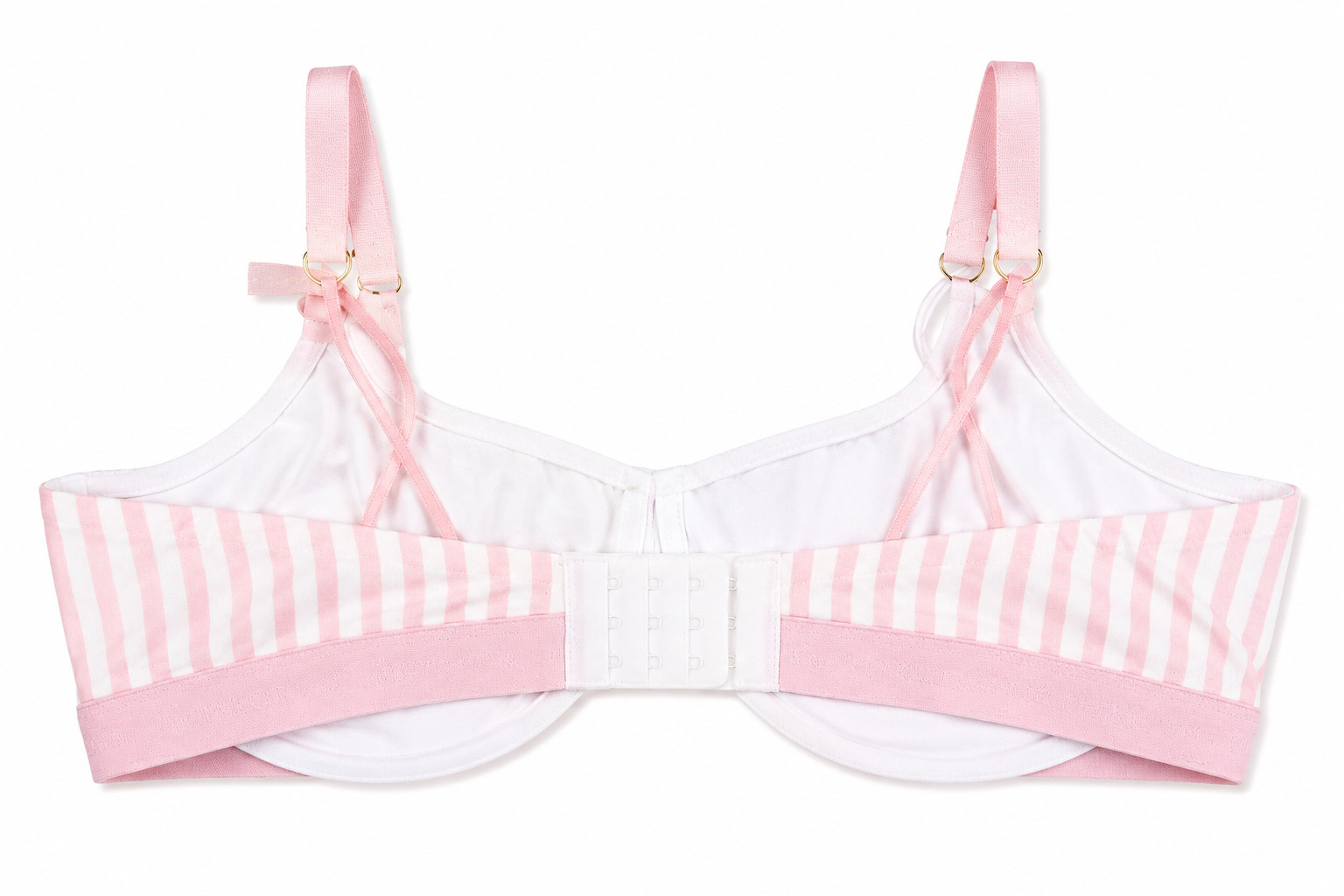 Victoria’s Secret T-Shirt Cotton Unlined Scoop Strappy Bra Pink Stripe 40D NWT