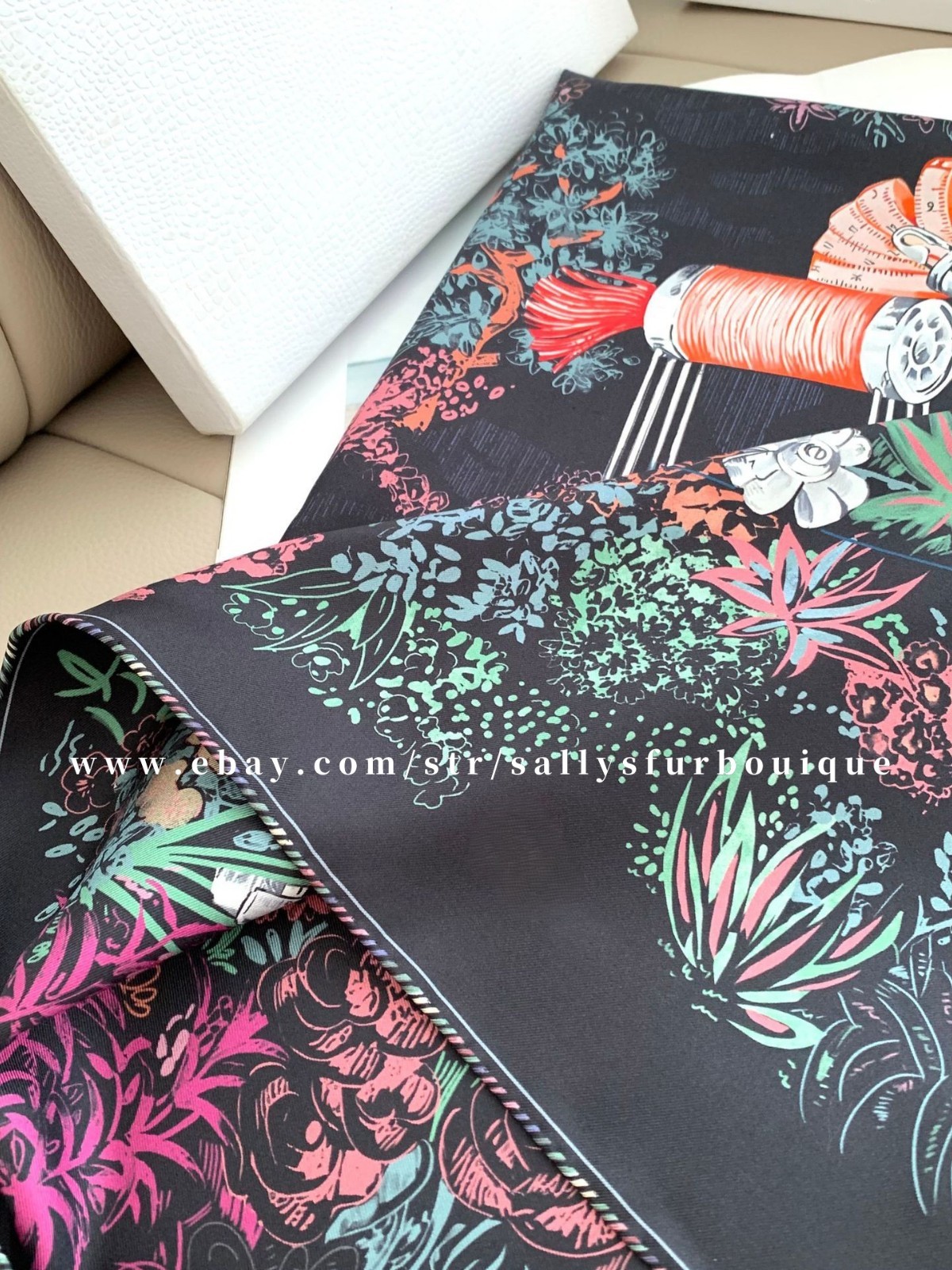 Sallys 18 Momme Twill Silk Wrap Scarf Florals Print Double Face Square Shawl 35″