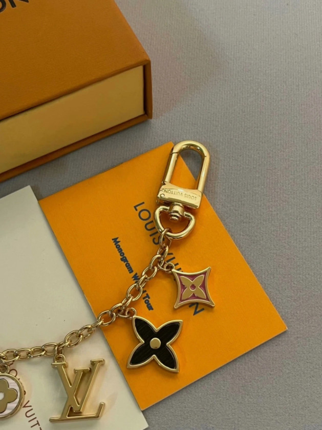 LV Monogram Idylle Bag Charm Chain Gold Key Holder M65162