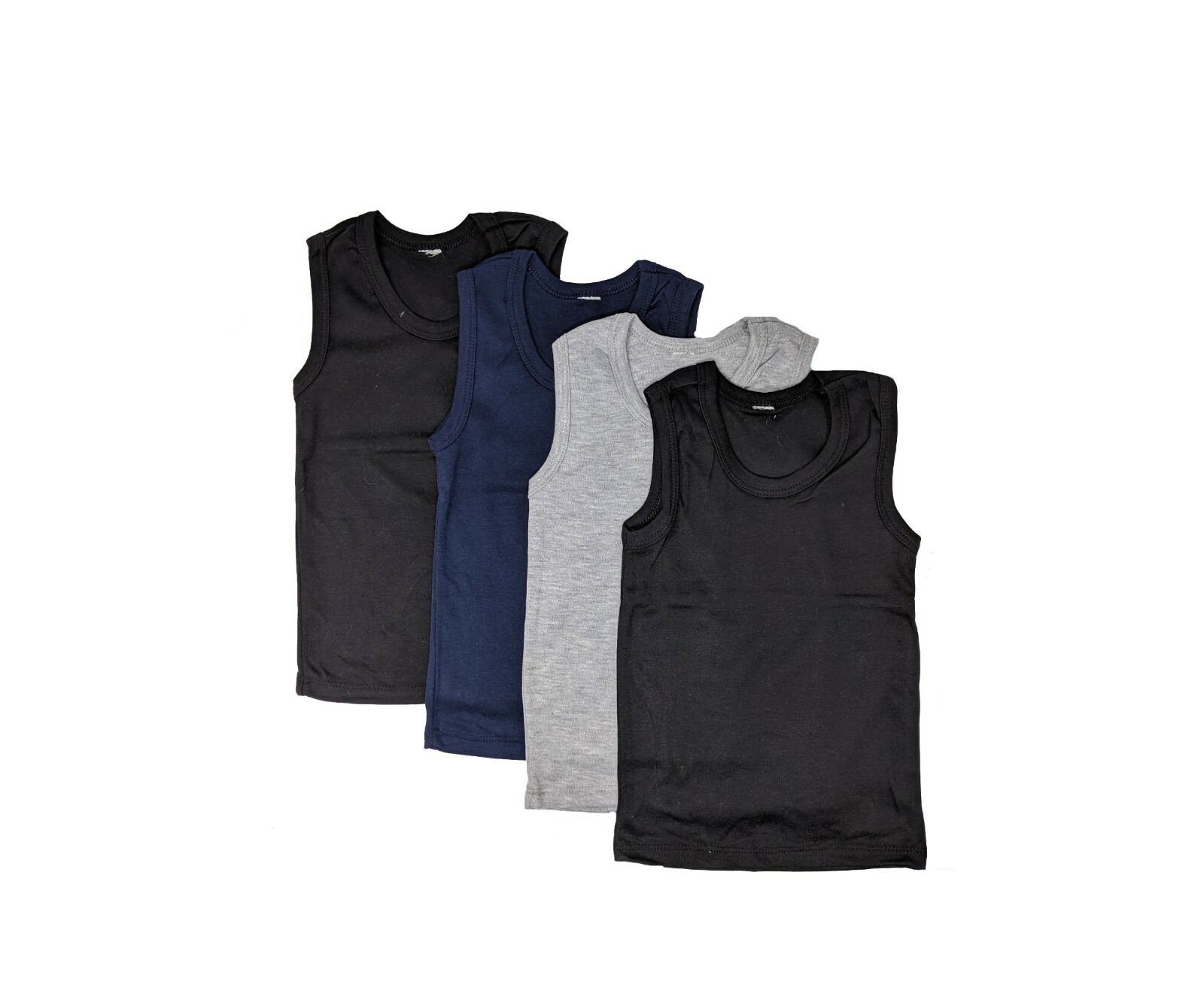 4 Boy’s Tank Top Solid Ribbed Colors Undershirts Toddler 1 2 3 4 5 6 8 10 12